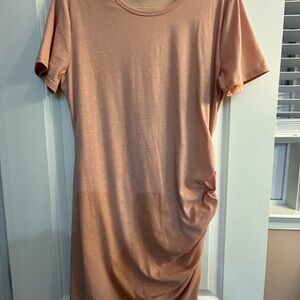 Peach Short Sleeve T-Shirt Dress